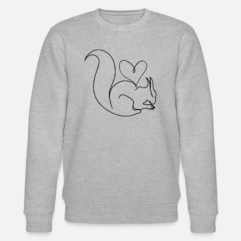 Eichhörnchen Herz - Stanley/Stella Unisex Bio-Sweatshirt CHANGER  - Grau meliert