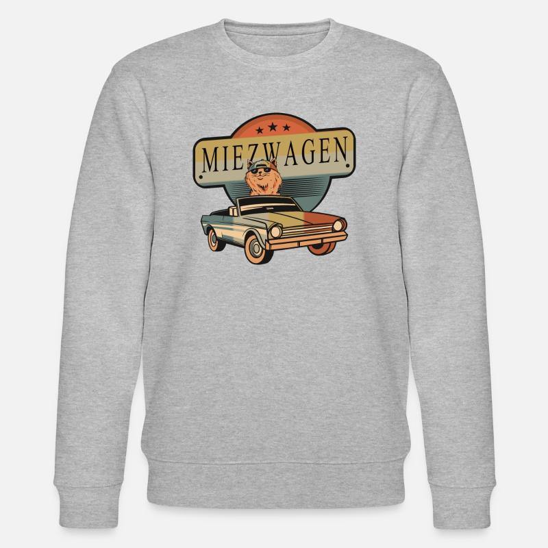Coole Katzen Auto - Stanley/Stella Unisex Bio-Sweatshirt CHANGER  - Grau meliert