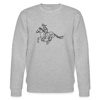 Reiterin schwarz - Stanley/Stella Unisex Bio-Sweatshirt CHANGER  - Grau meliert - Vorne - Nik (191cm) & Marisol (170cm)