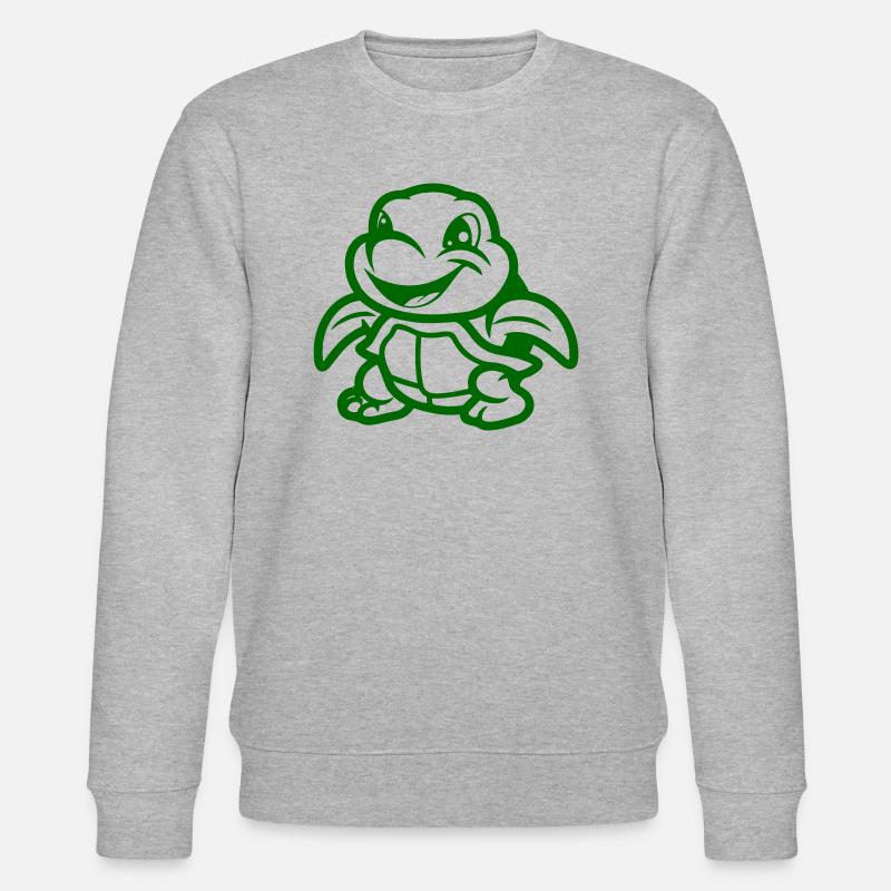 schildkröte comic tier - Stanley/Stella Unisex Bio-Sweatshirt CHANGER  - Grau meliert