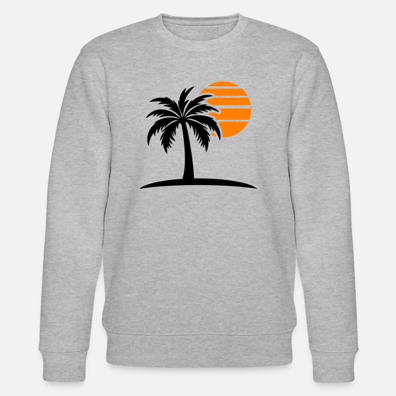 Palm Tree Sun Island - Stanley/Stella CHANGER Unisex Organic Sweatshirt - heather grey