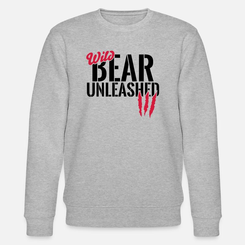 Wilder Bär entfesselt - Stanley/Stella Unisex Bio-Sweatshirt CHANGER  - Grau meliert