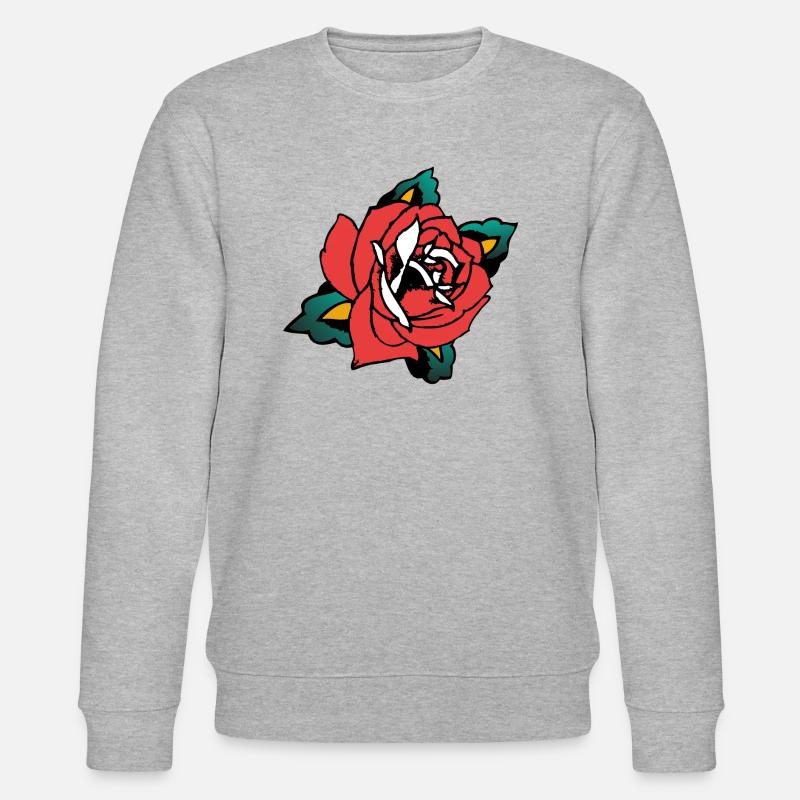 rosa Blütenblatt - Stanley/Stella Unisex Bio-Sweatshirt CHANGER  - Grau meliert