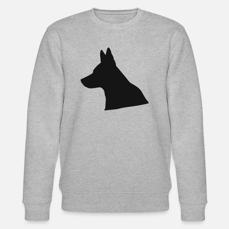 Schäferhund / Wolf Kopf Silhouette - Stanley/Stella Unisex Bio-Sweatshirt CHANGER  - Grau meliert