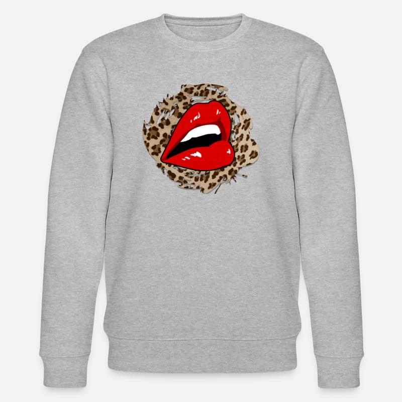 Lèvres de léopard - Sweat bio CHANGER Stanley/Stella Unisexe - gris chiné