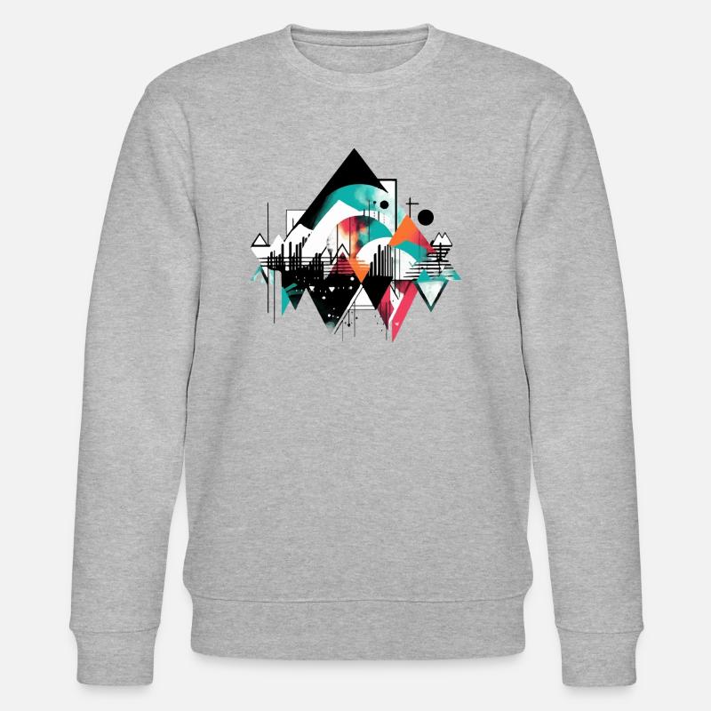 Urbane Geometrie - Stanley/Stella Unisex Bio-Sweatshirt CHANGER  - Grau meliert