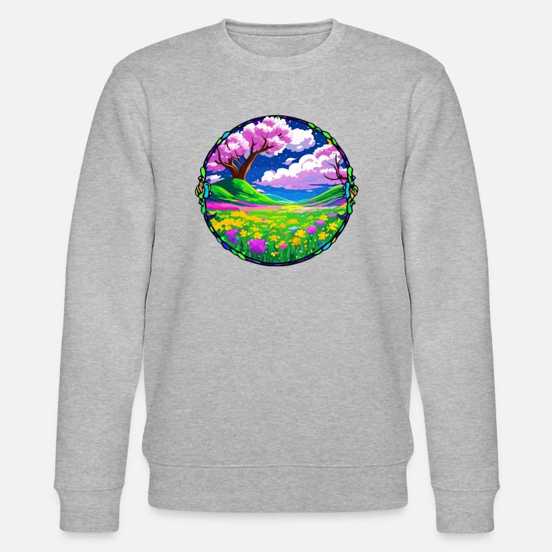 Rosa sommer - Stanley/Stella CHANGER økologisk unisex-sweatshirt - gråmelert
