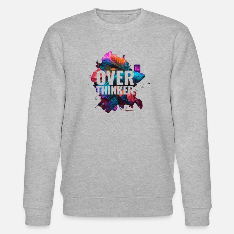 overthinker fish - Stanley/Stella Unisex Bio-Sweatshirt CHANGER  - Grau meliert