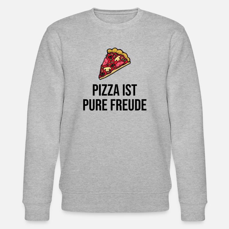 Pizza ist pure Freude - Stanley/Stella Unisex Bio-Sweatshirt CHANGER  - Grau meliert