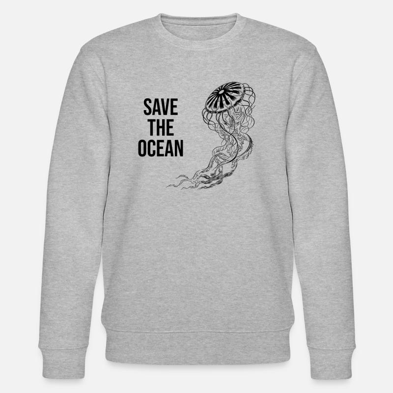 Save the Ocean - Stanley/Stella Unisex Bio-Sweatshirt CHANGER  - Grau meliert