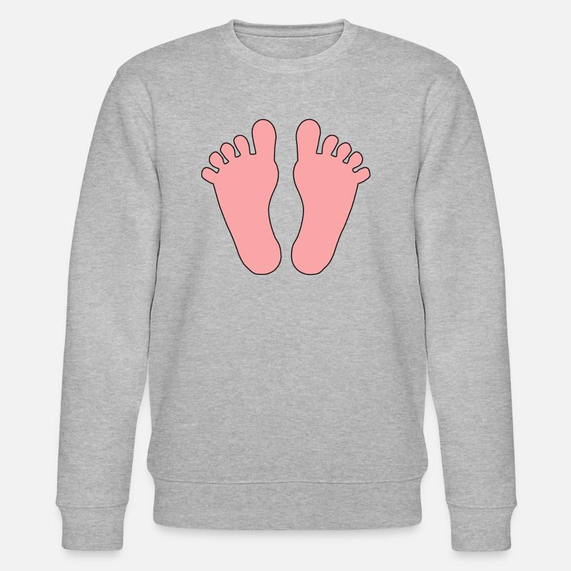 Baby Füße Mädchen Junge - Stanley/Stella Unisex Bio-Sweatshirt CHANGER  - Grau meliert