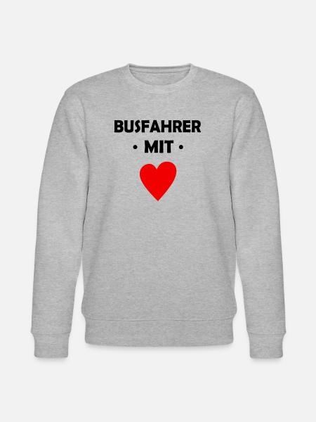 Busfahrer mit Herz - Bus - Omnibus - Stanley/Stella Unisex Bio-Sweatshirt CHANGER - Grau meliert