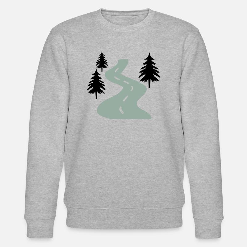 Straße Bäume Weg - Stanley/Stella Unisex Bio-Sweatshirt CHANGER  - Grau meliert