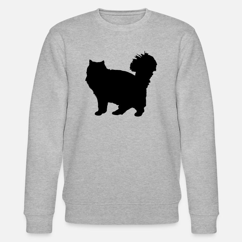 Vector Cat Silhouette - Stanley/Stella CHANGER Unisex Organic Sweatshirt - heather grey