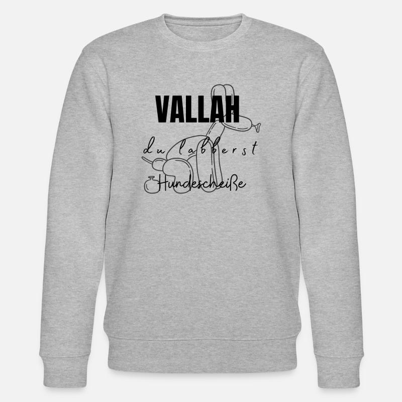 Vallah du labberst Hundescheiße - Stanley/Stella Unisex Bio-Sweatshirt CHANGER  - Grau meliert
