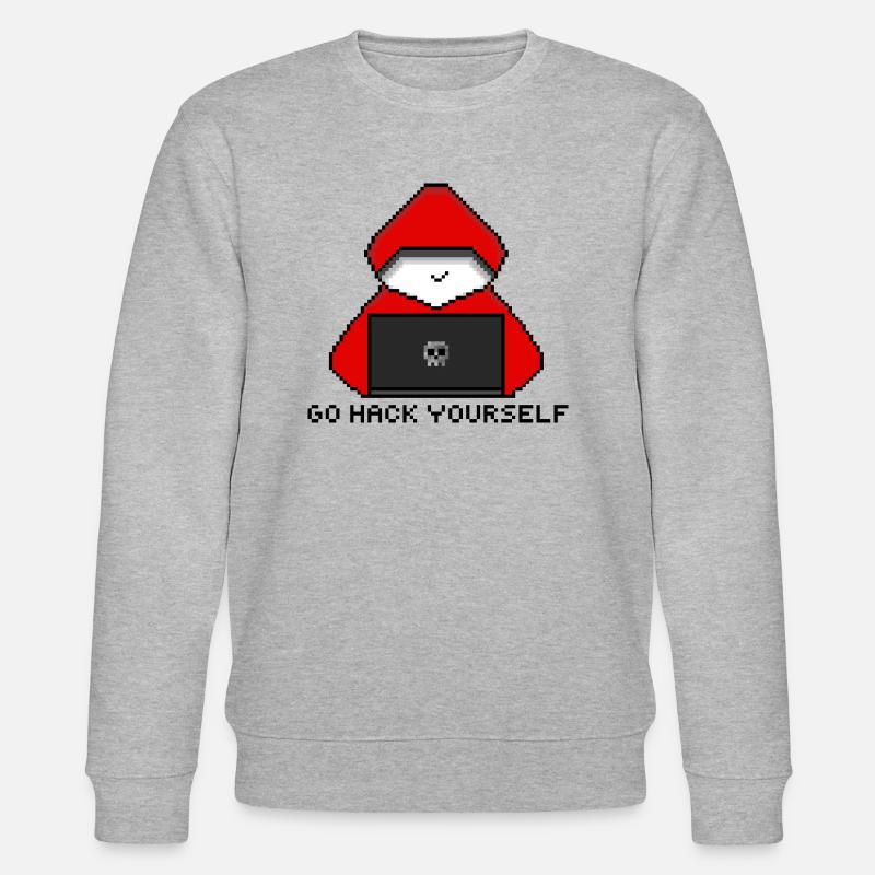 Go Hack Yourself Pixel Art - Stanley/Stella Unisex Bio-Sweatshirt CHANGER  - Grau meliert