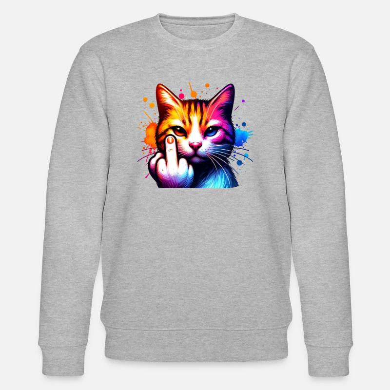 Drôle de chat maléfique - Sweat bio CHANGER Stanley/Stella Unisexe - gris chiné