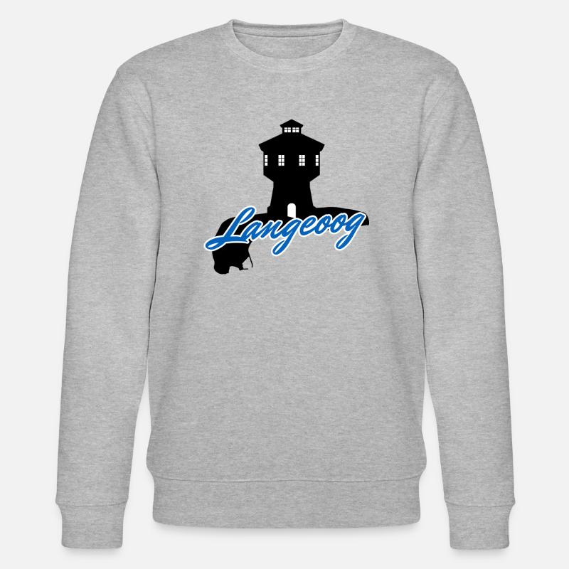 Langeoog Umriss & Wasserturm - Stanley/Stella Unisex Bio-Sweatshirt CHANGER  - Grau meliert