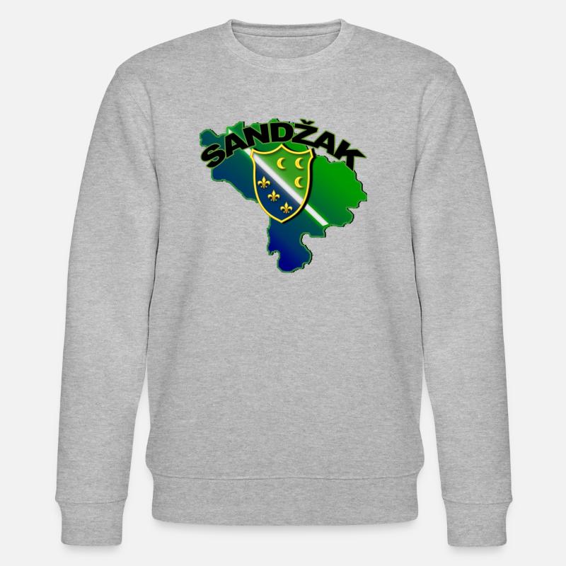 Sandzak, Sanjak grb - Stanley/Stella Unisex Bio-Sweatshirt CHANGER  - Grau meliert