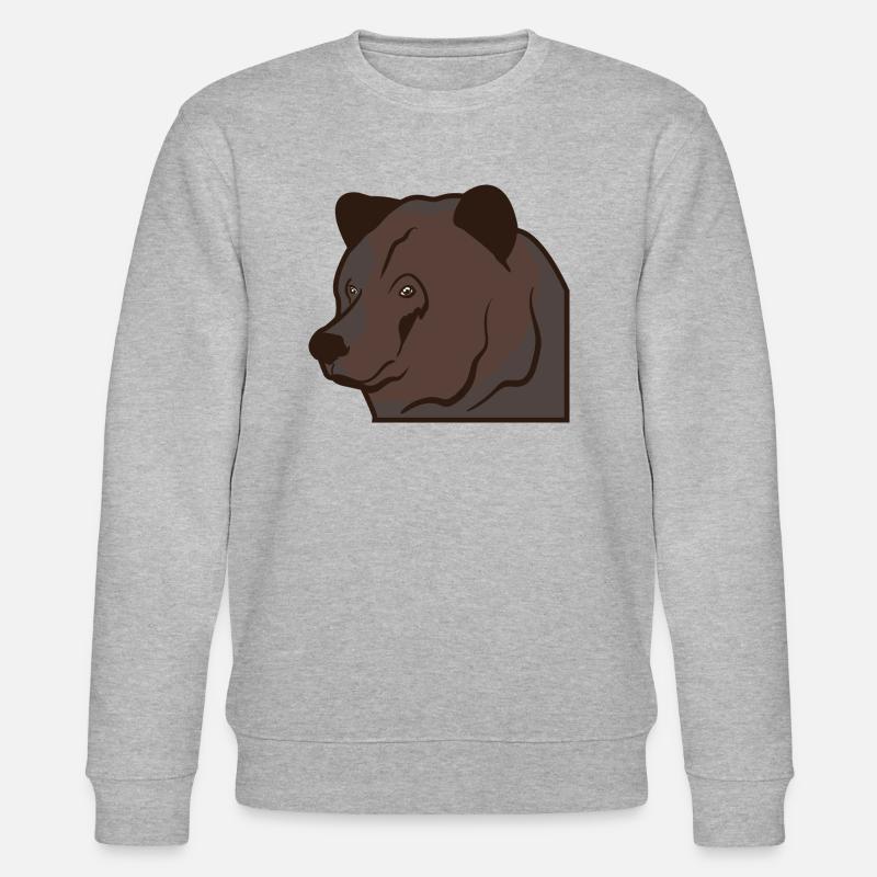 Tête d'ours ours brun - Sweat bio CHANGER Stanley/Stella Unisexe - gris chiné