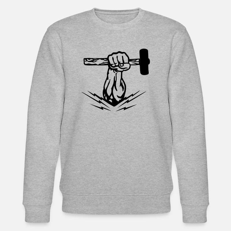 siegerfaust_mit_hammer - Stanley/Stella Unisex Bio-Sweatshirt CHANGER  - Grau meliert