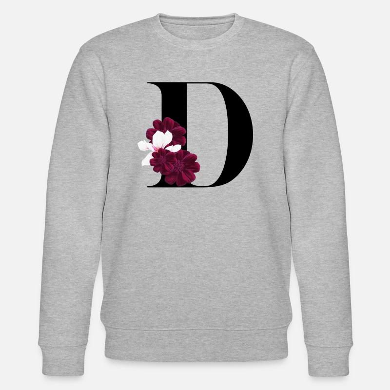 Buchstabe D blühende - Stanley/Stella Unisex Bio-Sweatshirt CHANGER  - Grau meliert