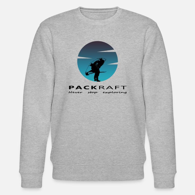 Packraft - Never stop exploring - Stanley/Stella Unisex Bio-Sweatshirt CHANGER  - Grau meliert