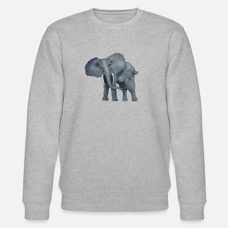Imposanter Elefant - Stanley/Stella Unisex Bio-Sweatshirt CHANGER  - Grau meliert