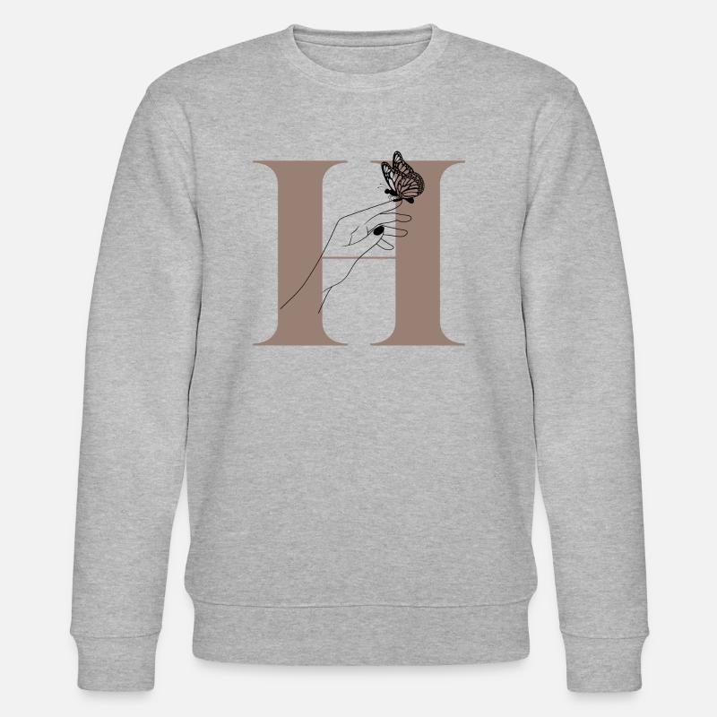 letter H Magic butterfly - Stanley/Stella CHANGER Unisex Organic Sweatshirt - heather grey
