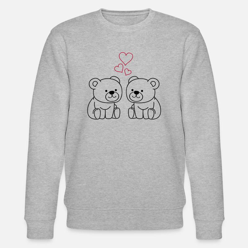 Ours en peluche Amour - Sweat bio CHANGER Stanley/Stella Unisexe - gris chiné