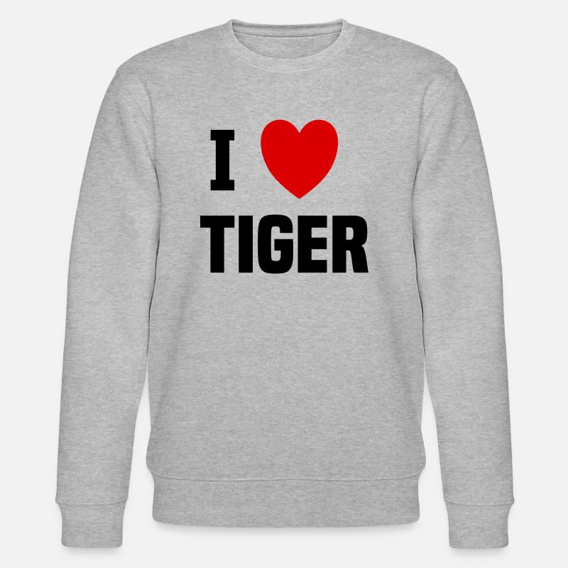 Ich liebe Tiger - Stanley/Stella Unisex Bio-Sweatshirt CHANGER  - Grau meliert