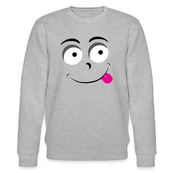 Lustige Emotion - Stanley/Stella Unisex Bio-Sweatshirt CHANGER  - Grau meliert - Vorne - Nik (191cm) & Marisol (170cm)