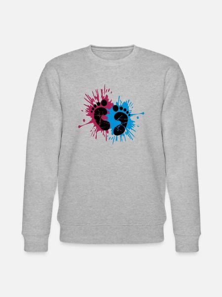 Ink baby feet - Stanley/Stella CHANGER Unisex Organic Sweatshirt - heather grey