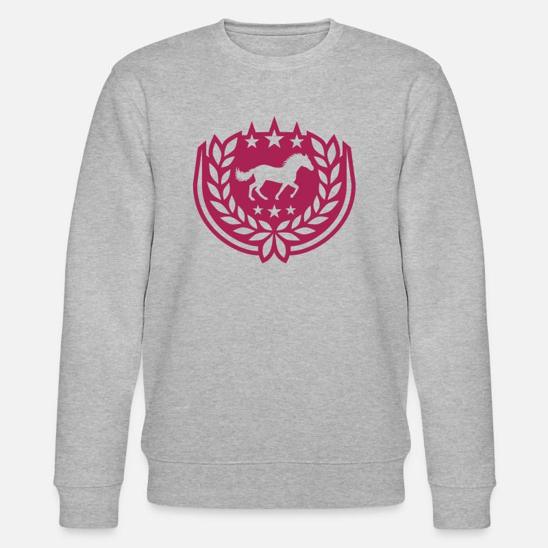 Icon Pferd Lorbeerkranz Wappen - Stanley/Stella Unisex Bio-Sweatshirt CHANGER  - Grau meliert