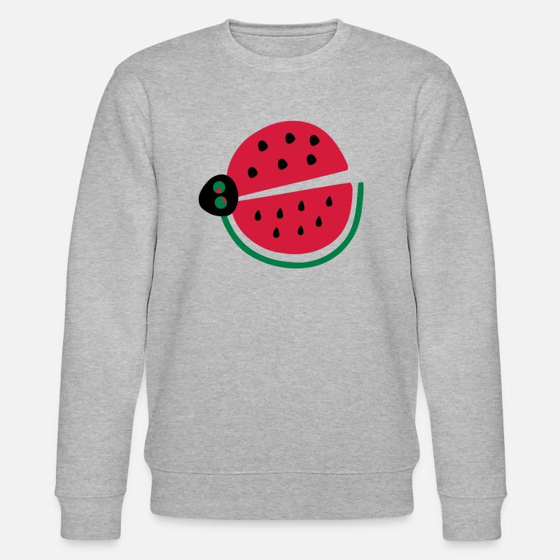 Wassermelone Marienkäfer - Stanley/Stella Unisex Bio-Sweatshirt CHANGER  - Grau meliert