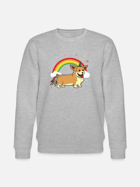 Corgi Unicorn Corgicorn Welsh Corgi Cardigan - Stanley/Stella økologisk unisex-sweatshirt CHANGER  - grå meleret