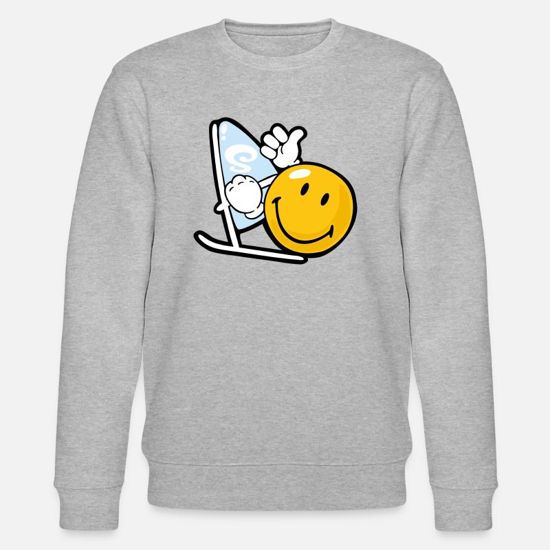 Smiley Windsurfing - Stanley/Stella Unisex Bio-Sweatshirt CHANGER  - Grau meliert
