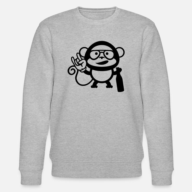 monkey party cool - Stanley/Stella Unisex Bio-Sweatshirt CHANGER  - Grau meliert