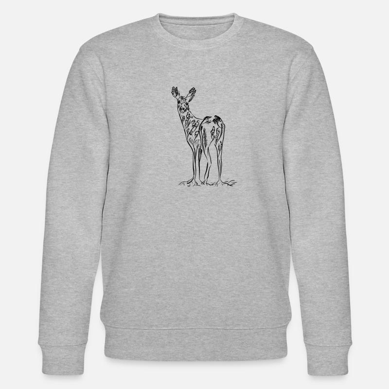 Eichelhirsch schwarz - Stanley/Stella Unisex Bio-Sweatshirt CHANGER  - Grau meliert
