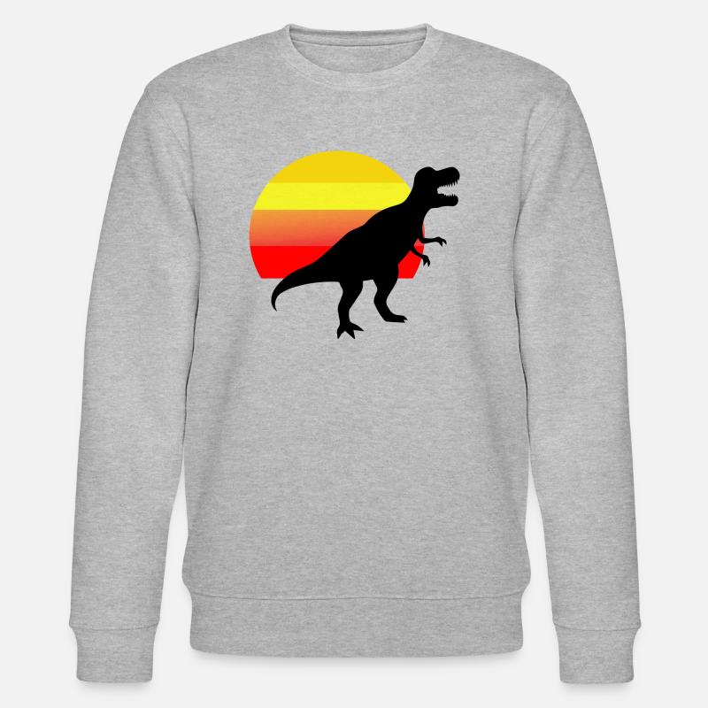 Dinosaurier Dino Kinder - Stanley/Stella Unisex Bio-Sweatshirt CHANGER  - Grau meliert