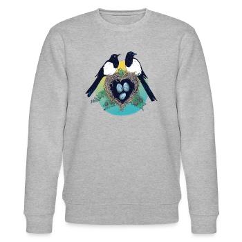 Magpie Family - Stanley/Stella CHANGER Unisex Organic Sweatshirt - heather grey - Front - Nik (191cm) & Marisol (170cm)