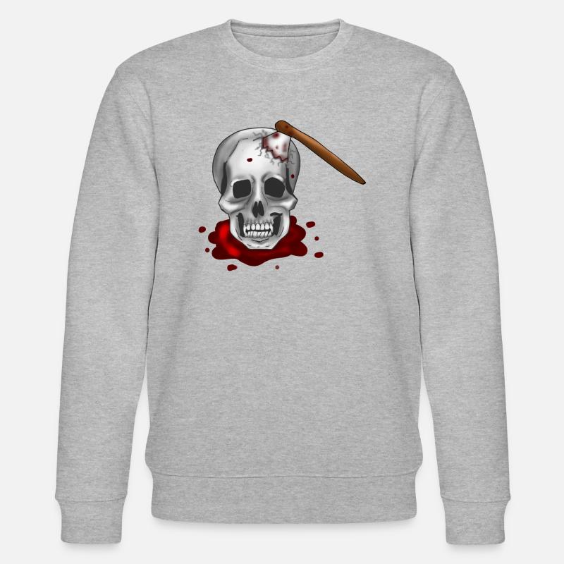 Totenkopf mit Axt - Stanley/Stella Unisex Bio-Sweatshirt CHANGER  - Grau meliert