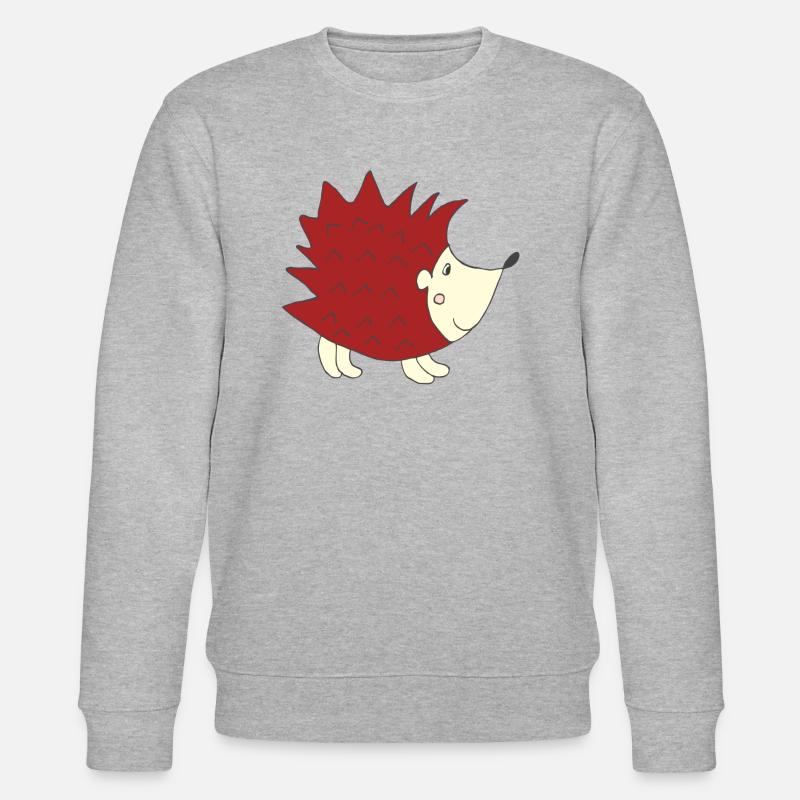 Hedgehog Red - Stanley/Stella CHANGER Unisex Organic Sweatshirt - heather grey