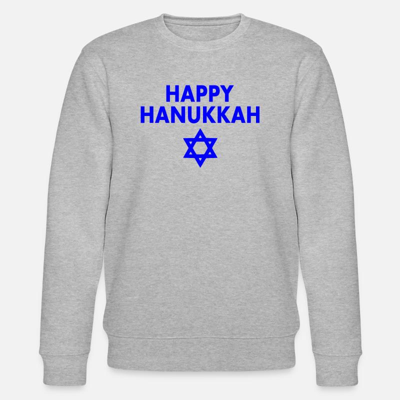 HAPPY HANUKKAH - Stanley/Stella Unisex Bio-Sweatshirt CHANGER  - Grau meliert