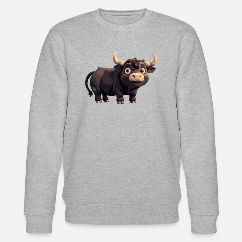 Stier Comic - Stanley/Stella Unisex Bio-Sweatshirt CHANGER  - Grau meliert