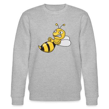 Lustige Biene Hornisse Insekten - Stanley/Stella Unisex Bio-Sweatshirt CHANGER  - Grau meliert - Vorne - Nik (191cm) & Marisol (170cm)