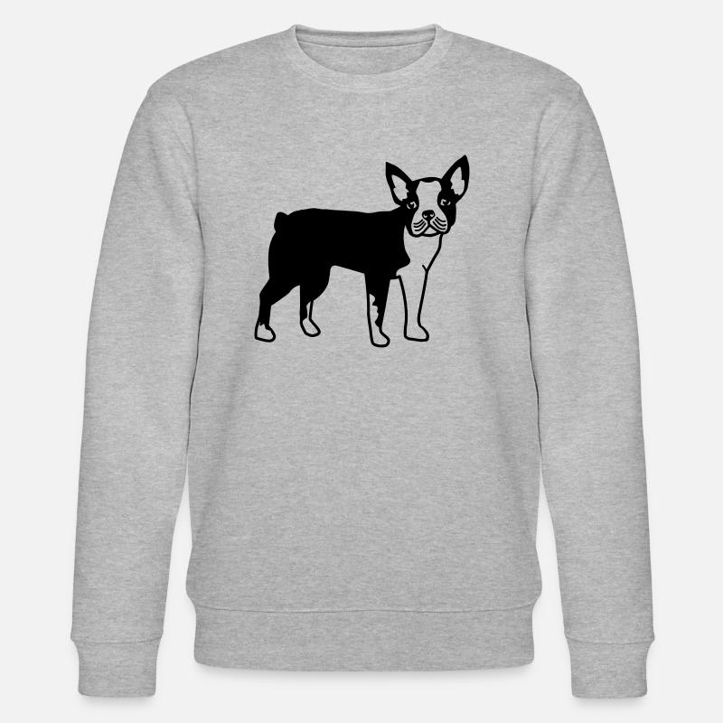 Boston Terrier - Stanley/Stella CHANGER Unisex Organic Sweatshirt - heather grey