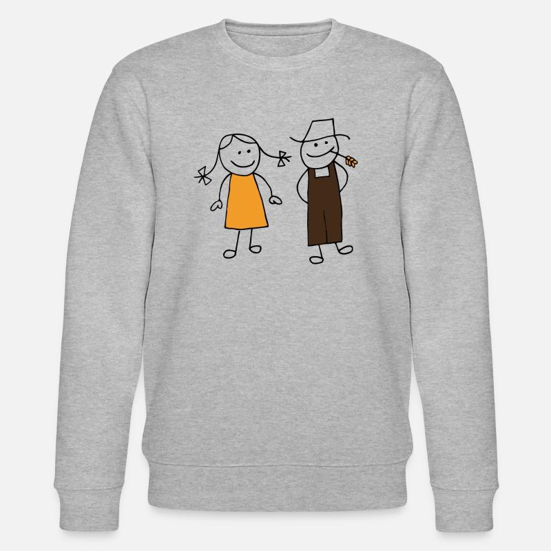 meinbauer Strichmännchen - Stanley/Stella Unisex Bio-Sweatshirt CHANGER  - Grau meliert
