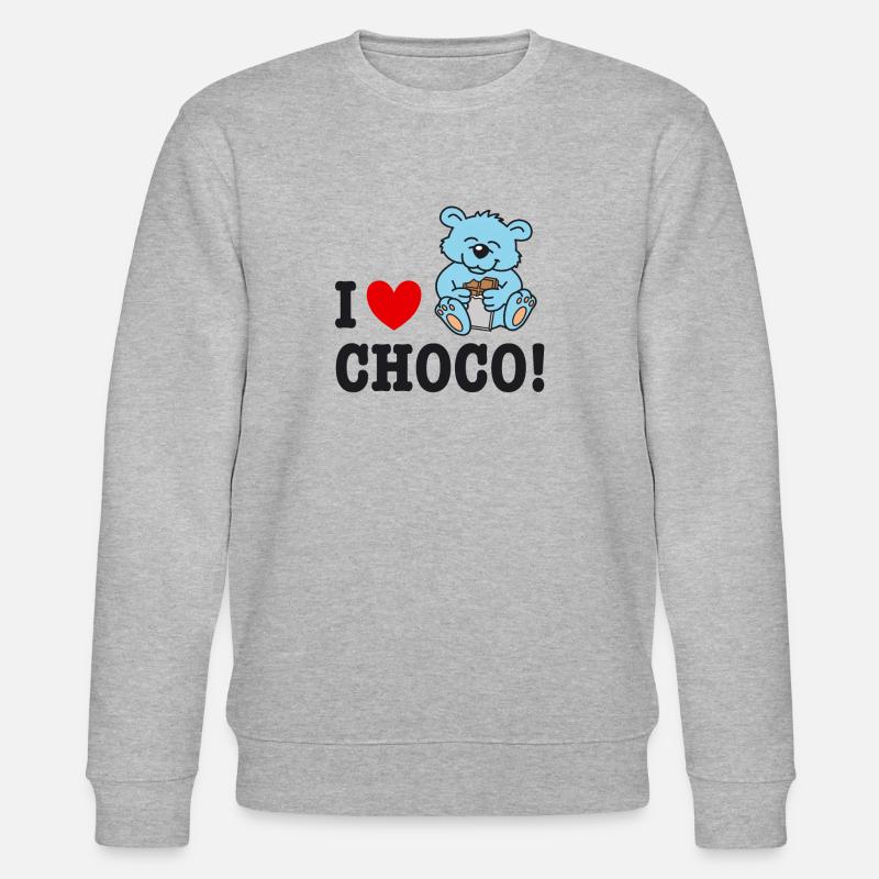 Kleiner Bär liebt Schokolade - Stanley/Stella Unisex Bio-Sweatshirt CHANGER  - Grau meliert