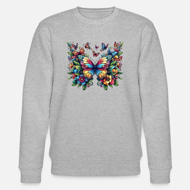 Papillons 1 - Sweat bio CHANGER Stanley/Stella Unisexe - gris chiné
